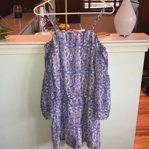 beautiful purple, blue, and white romper!